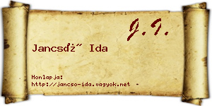 Jancsó Ida névjegykártya