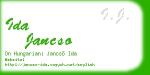 ida jancso business card