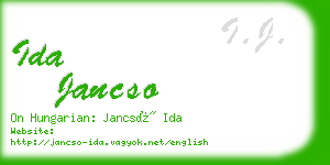 ida jancso business card